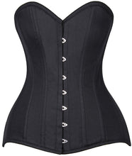 Load image into Gallery viewer, CURVY CUT Black Cotton Over Bust Corset (Plus Available)
