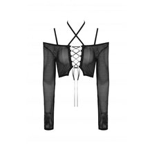 Load image into Gallery viewer, Dark in Love Punk Net See-through Lace Up Top

