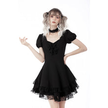 Load image into Gallery viewer, Dark In Love Gothic Princess Frilly Mini Dress
