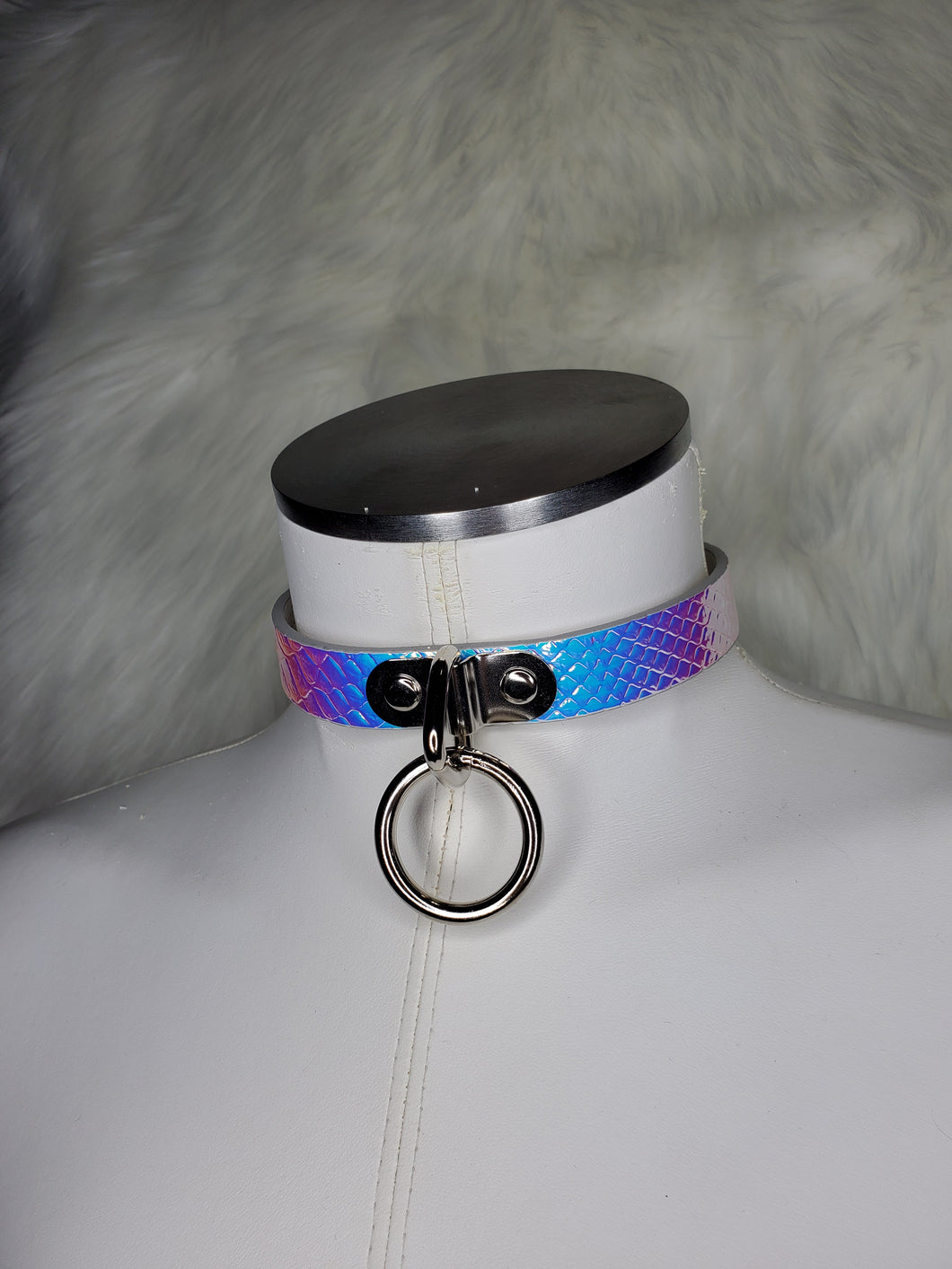 Purple and Blue Holographic Choker