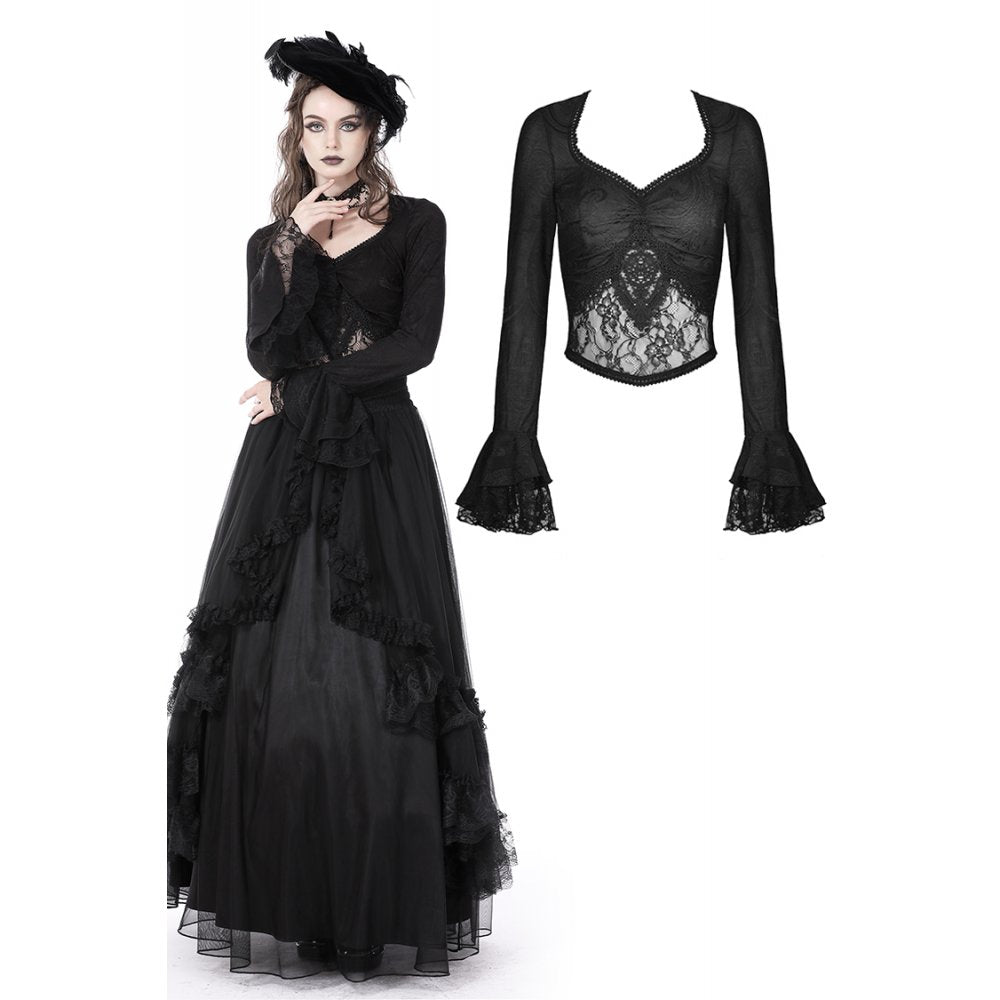 Dark in Love Gothic Luxe Lace See-through Top