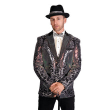 Load image into Gallery viewer, Silver and Black Sequin Party Blazer
