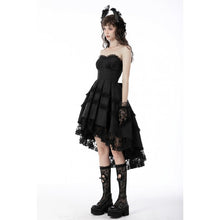 Load image into Gallery viewer, Dark In Love Magic Girl Pleated Black Rose Dress
