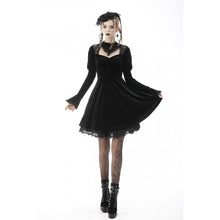 Load image into Gallery viewer, Dark In Love Gothic Hollow Chest High Neckline Dress

