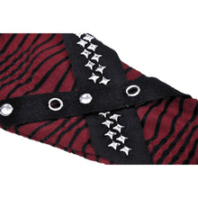Load image into Gallery viewer, Dark In Love Punk Red and Black Studded Gloves
