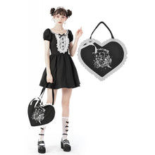 Load image into Gallery viewer, Dark in Love Black white adventures of the little bear handbag
