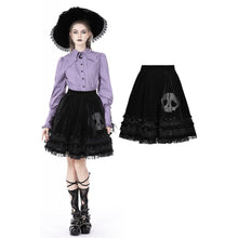 Load image into Gallery viewer, Dark in Love Witch Skull Velvet Skirt
