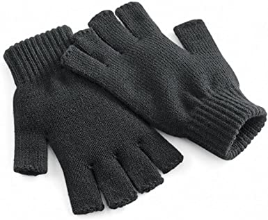 Black Knit Fingerless Gloves