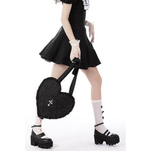 Load image into Gallery viewer, Dark in Love Gothic Cross Heart shoulder bag
