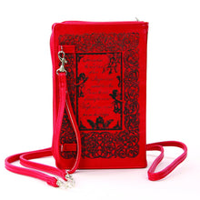 Load image into Gallery viewer, Book Of Spells For Love Book Clutch Bag In Red Vinyl Material
