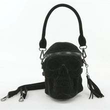 Load image into Gallery viewer, Skull Velvet Handbag in Black
