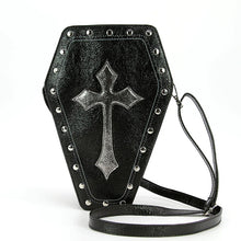 Load image into Gallery viewer, Metallic Cross Coffin Bag
