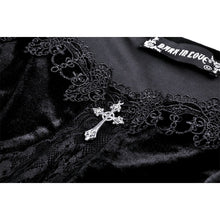 Load image into Gallery viewer, Dark In Love Victorian Princess Square Neck Velvet Dress

