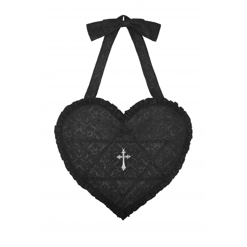 Dark in Love Gothic Cross Heart shoulder bag