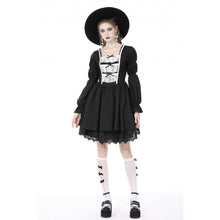 Load image into Gallery viewer, Dark in Love Black &amp; White Doll Dress
