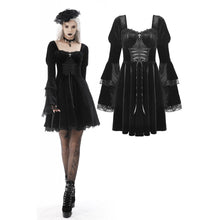 Load image into Gallery viewer, Dark In Love Victorian Princess Square Neck Velvet Dress
