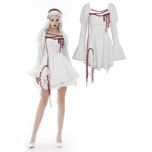 Load image into Gallery viewer, Dark In Love Gothic Vampire White Bloody Dress
