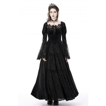 Load image into Gallery viewer, Dark in Love Gothic Vintage Style Velvet and Lace Maxi Dress
