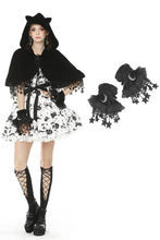 Load image into Gallery viewer, Dark in Love Black Lolita Moon Star Gloves

