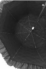 Load image into Gallery viewer, Dark in Love Black Pleated and Ruffled Gothic Lolita Umbrella
