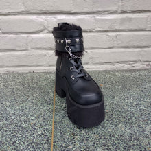 Load image into Gallery viewer, Demonia Ashes-57 Black Platform Ankle Boots
