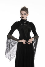 Load image into Gallery viewer, Dark in Love Gothic Velvet Black Short Cape with Mesh Big Sleeves

