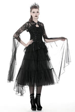 Load image into Gallery viewer, Dark in Love Gothic Mesh and Lace Long Sleeve Cape
