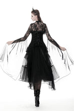 Load image into Gallery viewer, Dark in Love Gothic Mesh and Lace Long Sleeve Cape
