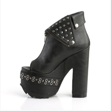 Load image into Gallery viewer, Demonia Cramps-103 Platform Ankle Boots in Black Vegan Leather/
