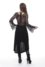Load image into Gallery viewer, Dark in Love Gothic Cross Front Sheer Dress with Flower Sleeves
