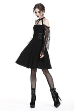Load image into Gallery viewer, Dark in Love Gothic Lace Bishop Sleeve Lace-up Dress

