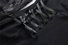 Load image into Gallery viewer, Dark in Love Gothic Lace Bishop Sleeve Lace-up Dress
