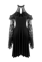 Load image into Gallery viewer, Dark in Love Black Lace Knitted Off-Shoulders Dress
