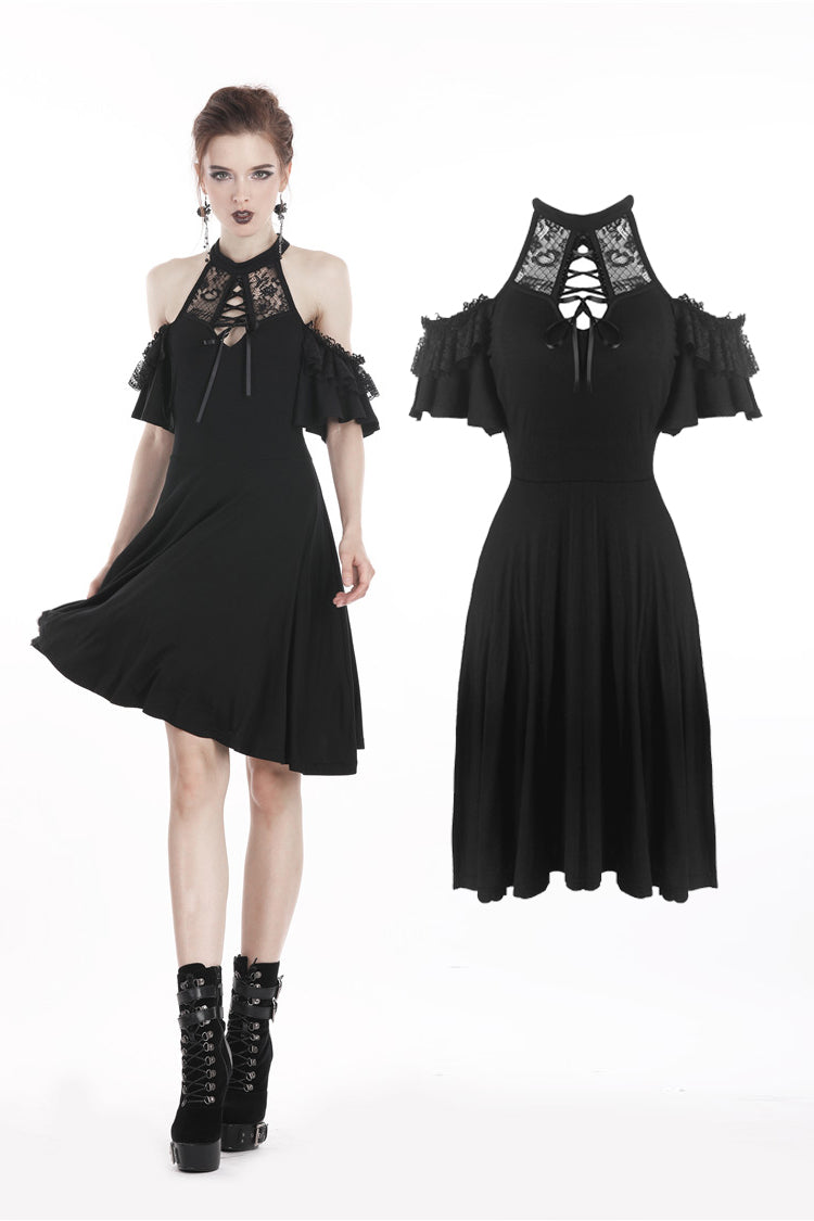 Dark in Love Gothic Lace-Up Dress