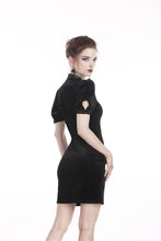Load image into Gallery viewer, Dark in Love Black Velvet Vintage-Style Bodycon Dress
