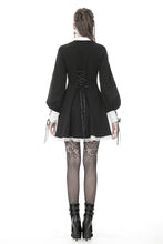 Load image into Gallery viewer, Dark in Love Black Lolita Dress with White Triangle Lace
