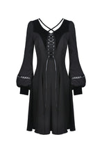Load image into Gallery viewer, Dark in Love Bat Lace-Up Collar Dress
