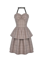 Load image into Gallery viewer, Dark in Love Plaid Choker-Style Halter Dress
