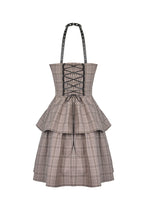 Load image into Gallery viewer, Dark in Love Plaid Choker-Style Halter Dress
