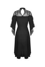 Load image into Gallery viewer, Dark in Love Lace Shoulder Tea Length Dress
