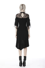 Load image into Gallery viewer, Dark in Love Lace Shoulder Tea Length Dress
