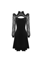 Load image into Gallery viewer, Dark in Love Gothic Princess Lace Velvet Dress
