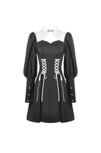 Load image into Gallery viewer, Dark in Love Gothic Lace-Up Long Sleeved Dress
