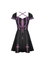 Load image into Gallery viewer, Dark in Love Harajuku Purple and Black Rebel Dress
