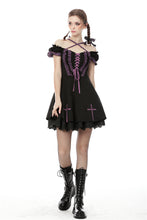 Load image into Gallery viewer, Dark in Love Harajuku Purple and Black Rebel Dress
