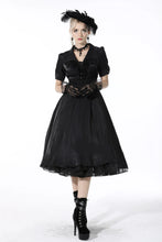 Load image into Gallery viewer, Dark in Love Black Vintage-Style Short-Sleeved Dress
