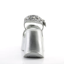 Load image into Gallery viewer, Demonia Dynamite-02 Star Cut-Out Platform Sandals in Silver Glitter
