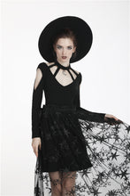 Load image into Gallery viewer, Dark in Love Black Star Sheer Mesh Skirt
