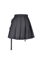 Load image into Gallery viewer, Dark in Love Black Pleated Miniskirt with Hip Pouch
