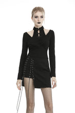 Load image into Gallery viewer, Dark in Love Asymmetric Moto Lace-Up Miniskirt
